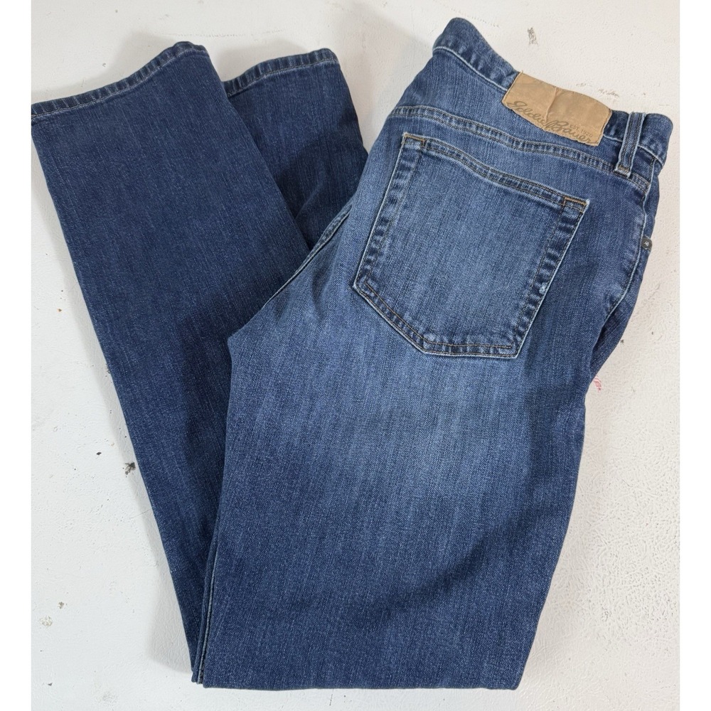 Eddie Bauer Jeans Men's 34x32 Slim Fit Straight Leg Blue Pants 100% Cotton